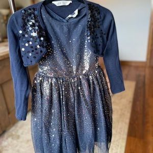 H&M girls holiday dress and sweater. Size 8.